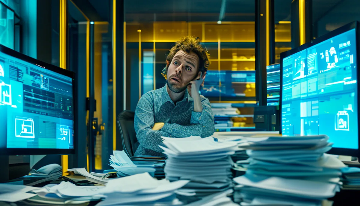 Des données quittent l'écran d'un dirigeant vers un cloud étranger, au loin